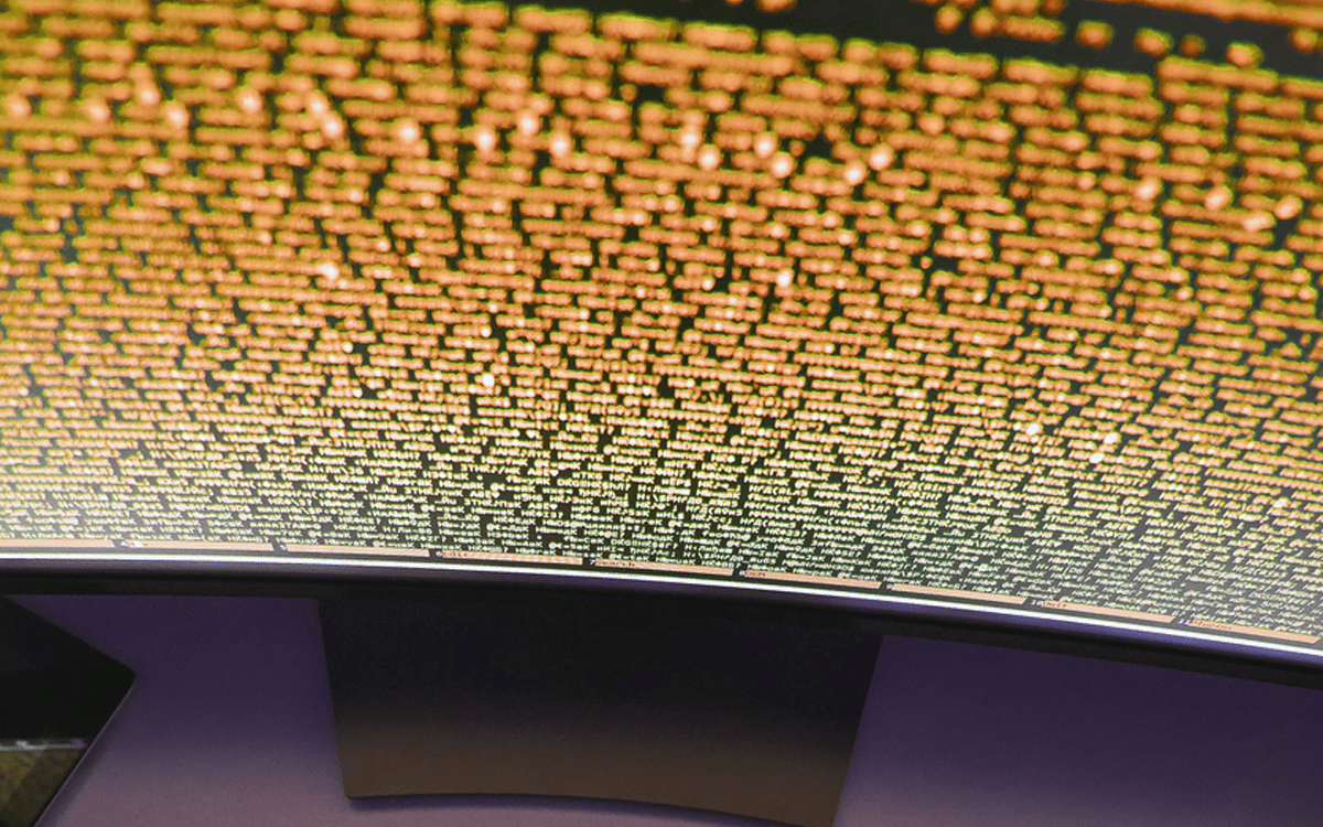 Orange code on a computer screen