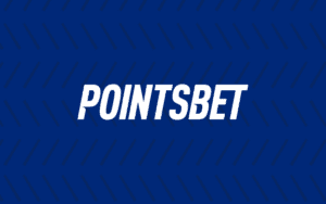 Navy blue background with faded slants white PointsBet logo center in the image
