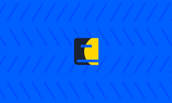 Blue background with icon