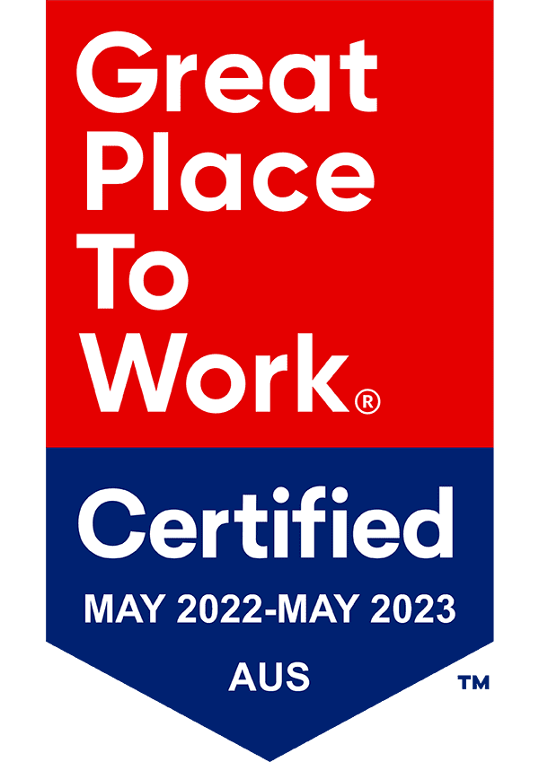 Great Place to Work Certified 2023 AUS Certification Badge for Great Place to Work