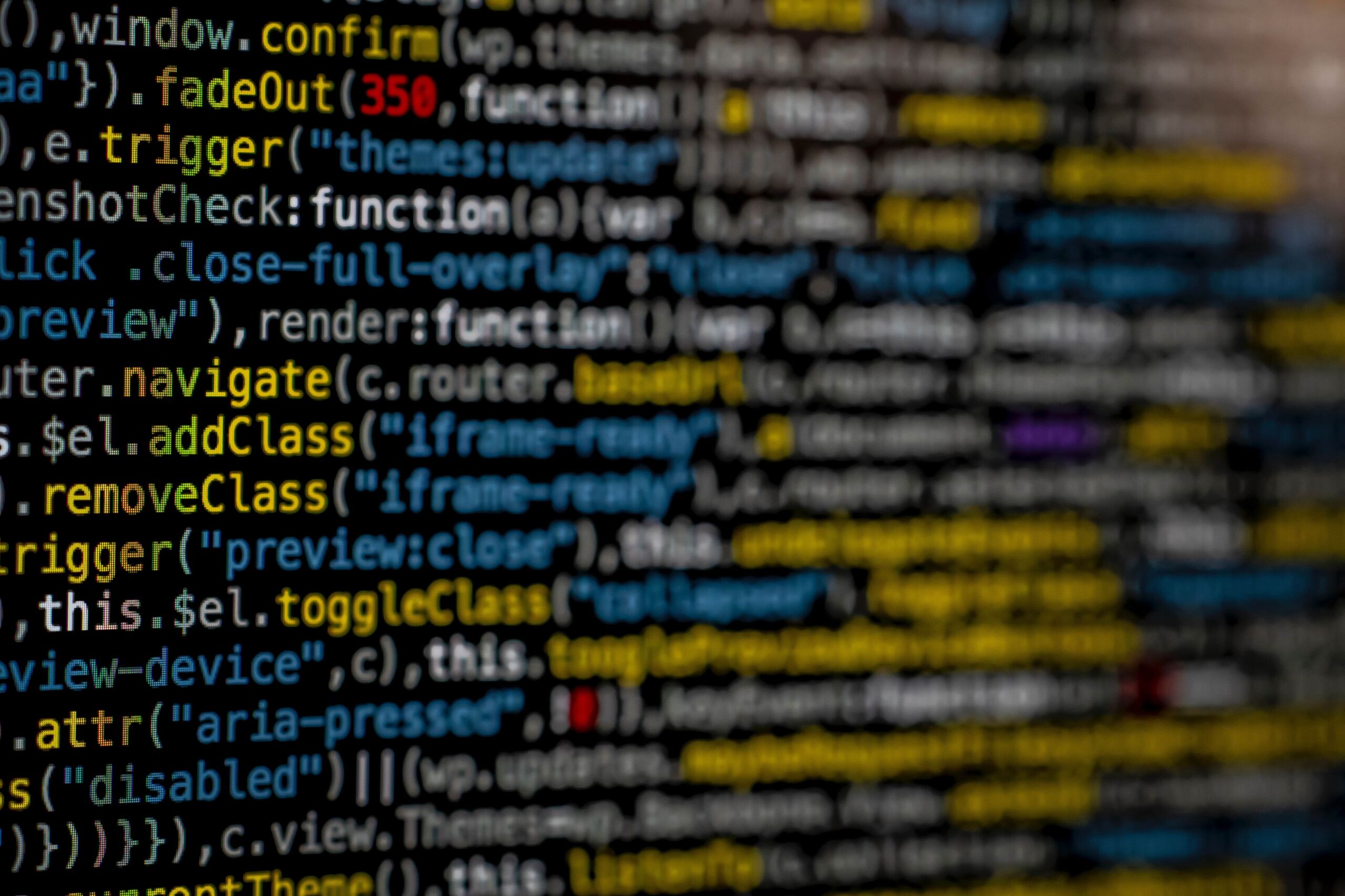 code on screen