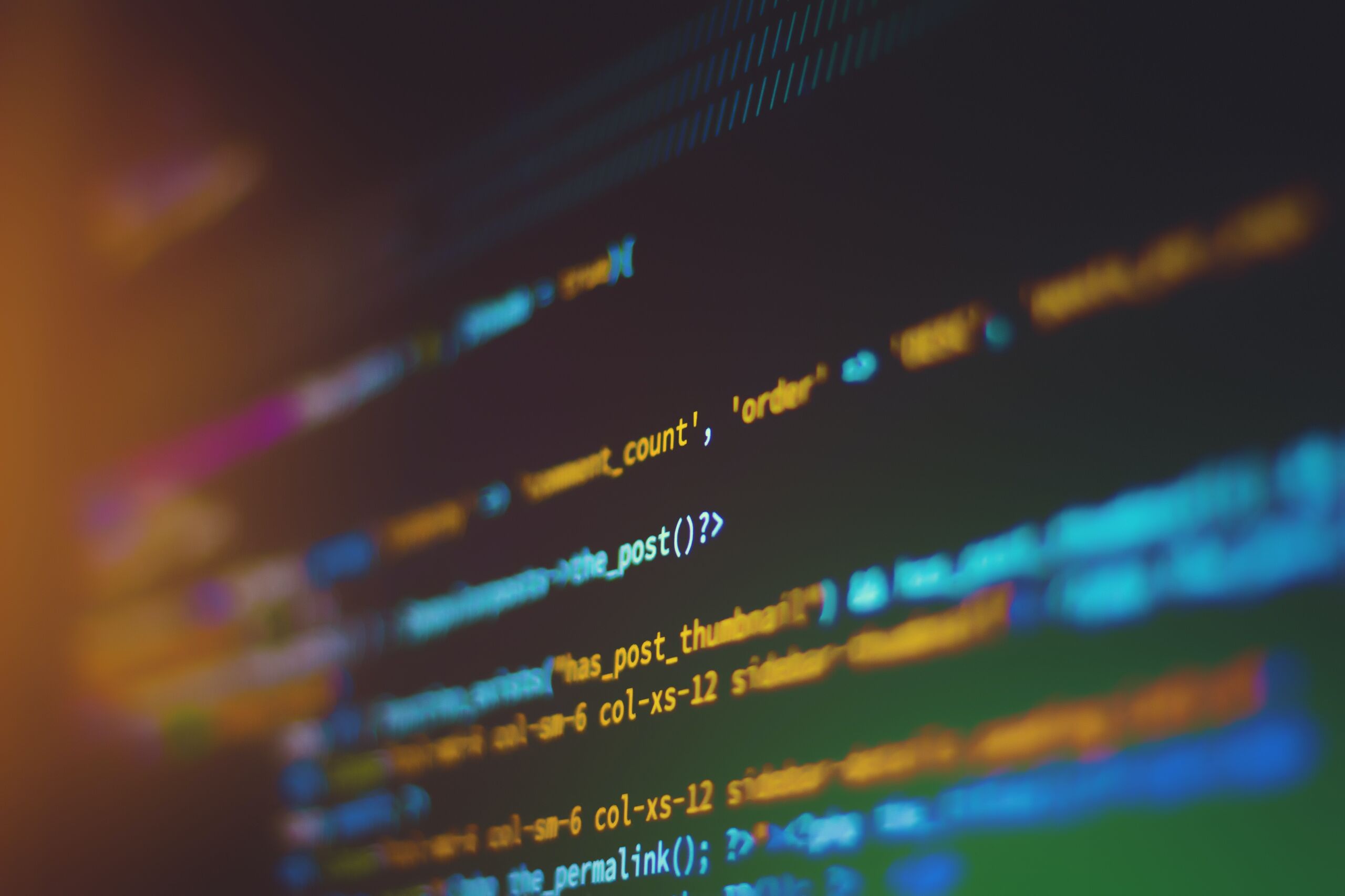 illuminated code on screen 
