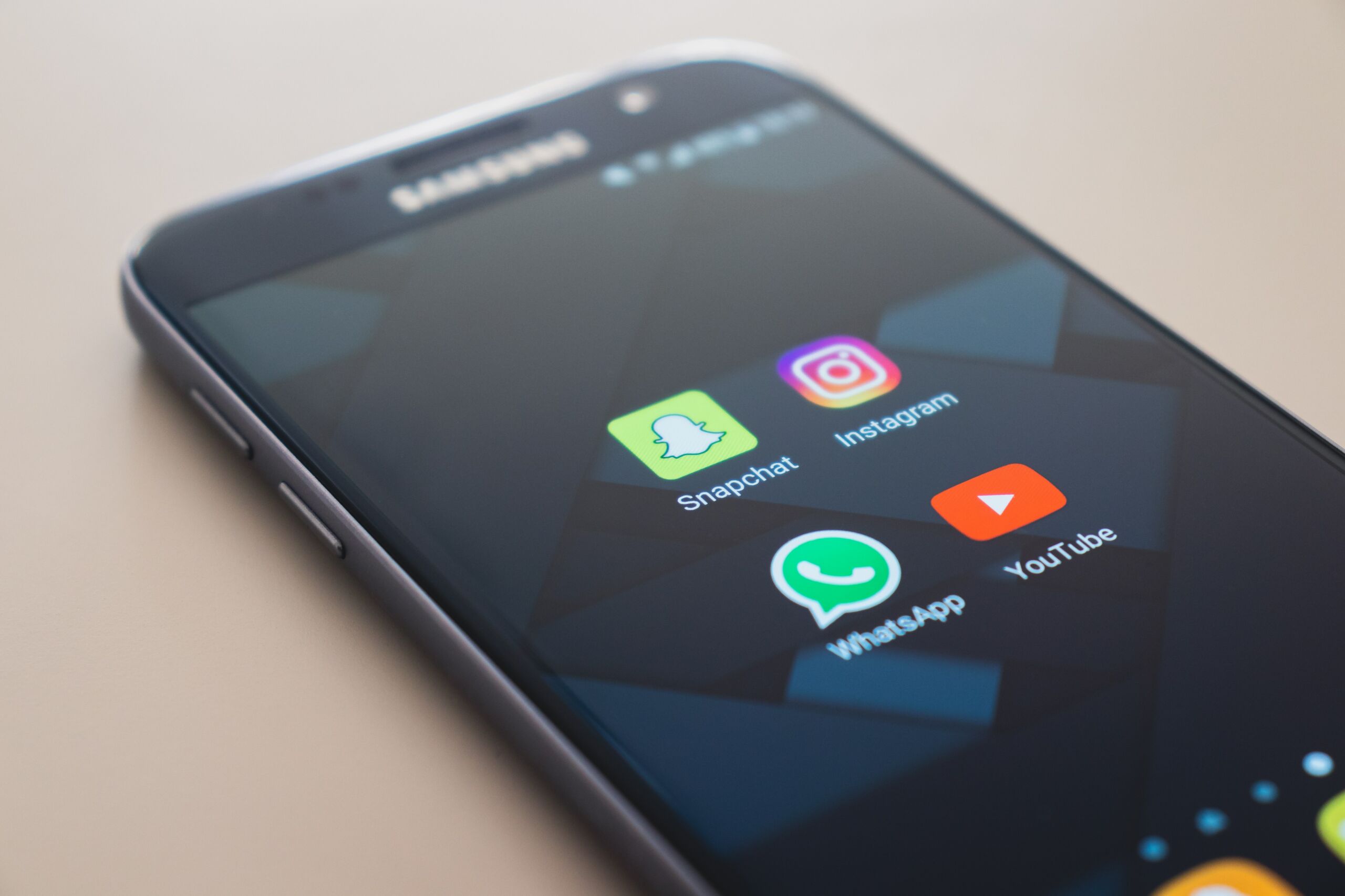 social media apps on phone screen