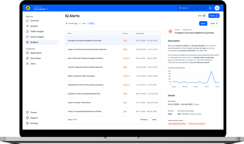 Kasada IQ – Laptop Kasada IQ for Fraud Dashboard