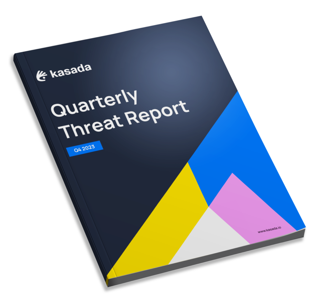 The cover of Kasada's quarterly threat report for Q4 2023.