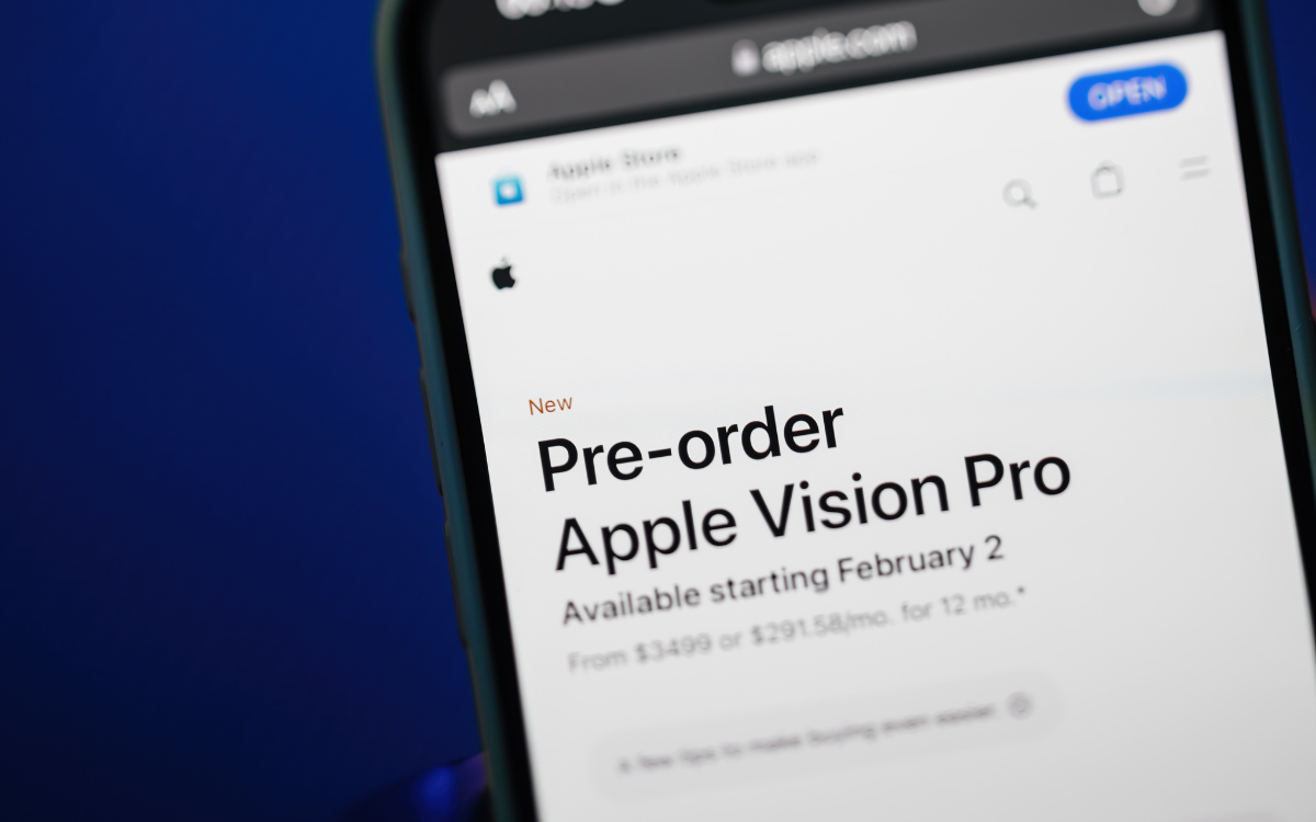 Preorder apple vision pro on a cell phone.