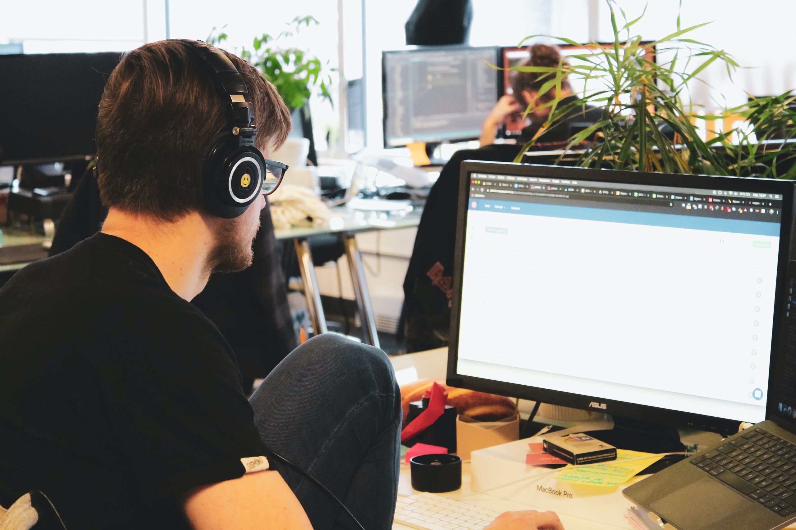worker at desk in office