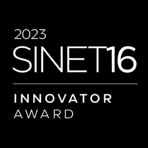 The sinet16 innovator award logo on a black background.