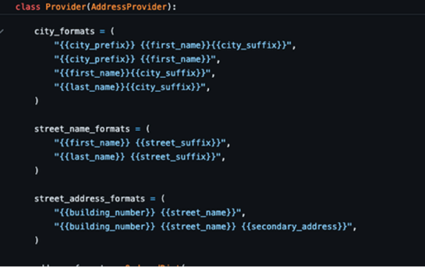 A screen shot of how addresses were created