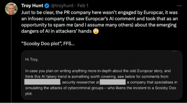 A tweet from Troy Hunt
