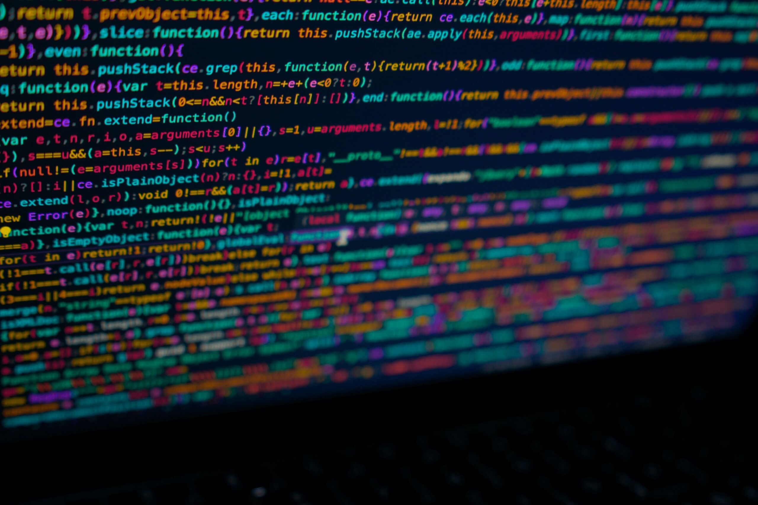 multi-color code on laptop screen 
