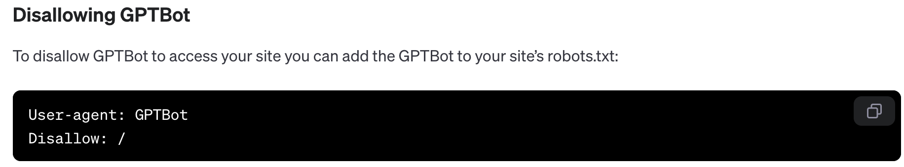 To prevent Unauthorized AI Data Scraping by GPTBot, add "User-agent: GPTBot" and "Disallow: /" to your site's robots.txt file.