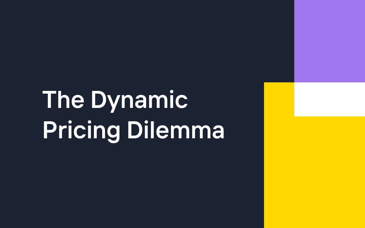 Decorative background with the title "The Dynamic Pricing Dilemma - Bots"