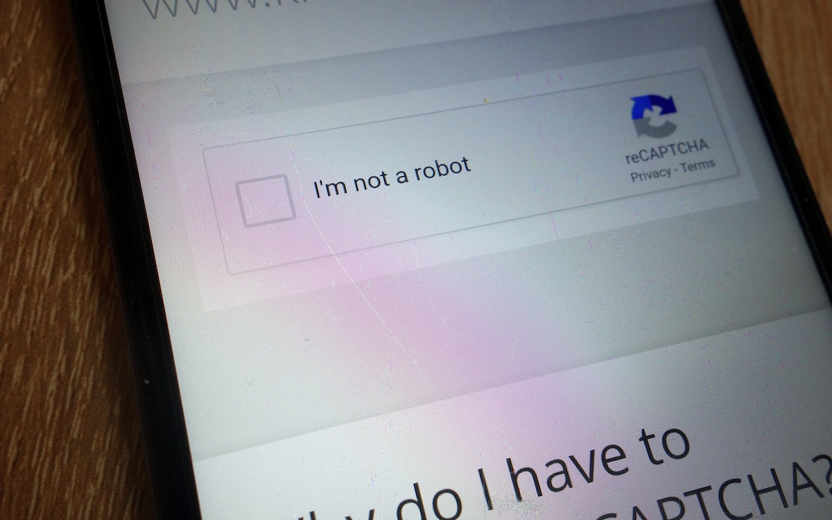 Image of a CAPTCHA challenge for bot management