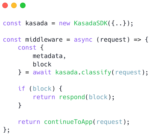 Kasada SDK Integration Kasada Integration Code Snippet