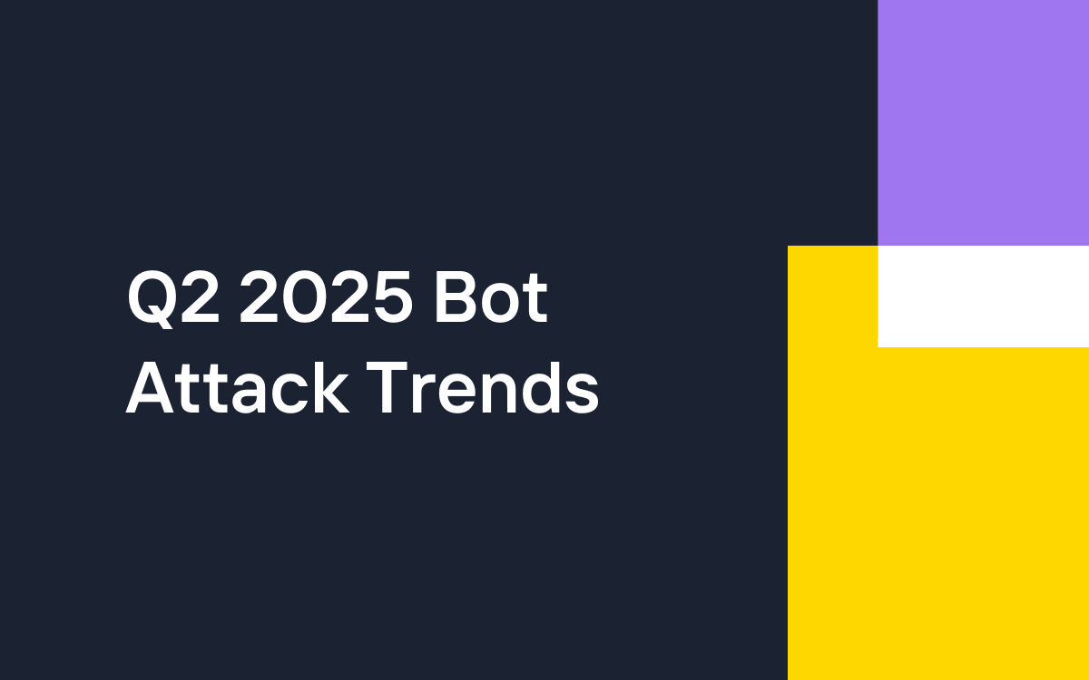 Midnight blue background with text: Q2 2025 Bot Attack Trends - Blog featured image