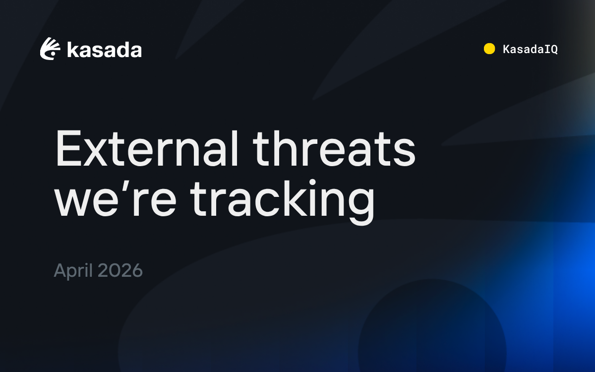 Monthly roundup of external bot, fraud, and AI threats—curated by KasadaIQ with expert analysis on what they mean for your business.